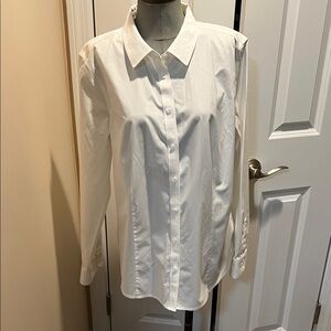 Talbots Womens White Wrinkle Resistant Shirt